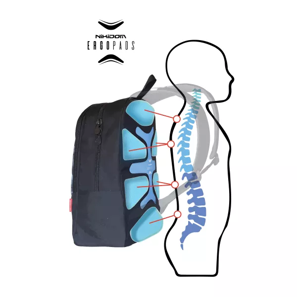 Iskolai hátizsák, Nikidom Roller RUN Tropic 26l, Fekete
